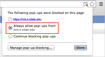 Allow popups